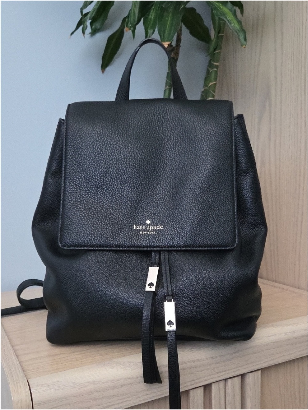 Kate Spade Wilder Black Pebble Leather Backpack